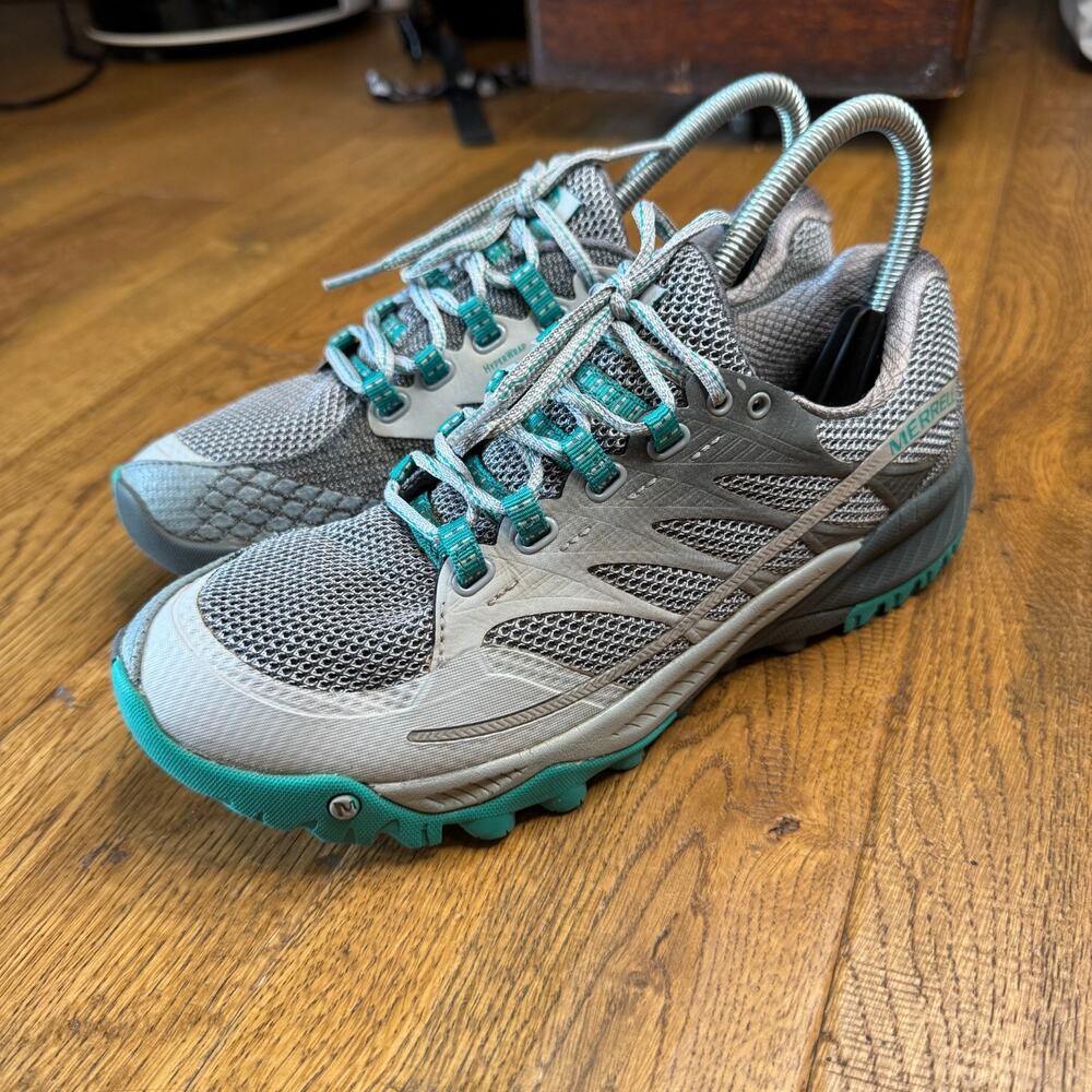 Merrell All Out Charge Womens 8 Trail Running Shoes J03964 HyperWrap Grey Teal - Picture 3 of 6